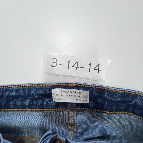 Zara Jeans Womens 2 Blue Skinny Stretch Distressed Denim Premium Collection - Picture 4 of 7